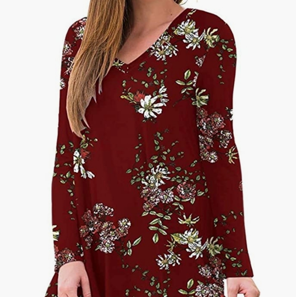 NWOT Popyoung long sleeve floral tunic top